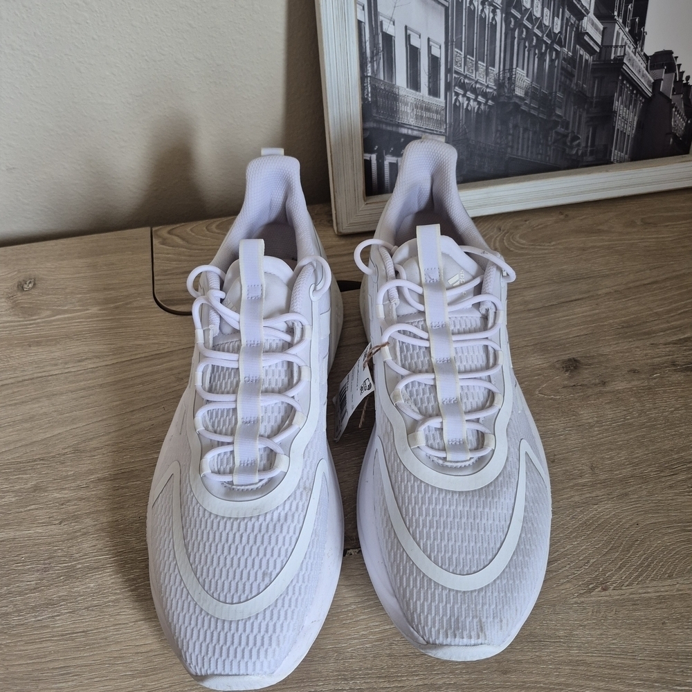 Adidas Men's White Cloudfoam Sneakers - Picture 4 of 7